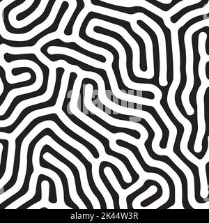 Black abstract organic Turing patern Stock Vector