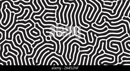Black abstract organic Turing patern Stock Vector