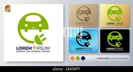 Vector illustration Logo design electric car business. Blank name for insert your Branding. Designed with examples for all kinds of applications. You Stock Vector