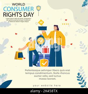 A vector of world Consumer Rights Day Better Service poster and banner Stock Vector