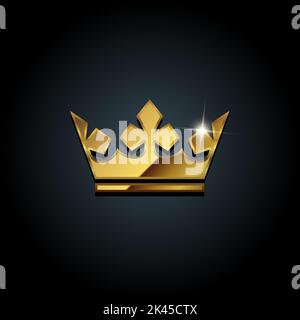 Golden metalic crown icon illustration Stock Vector Image & Art - Alamy