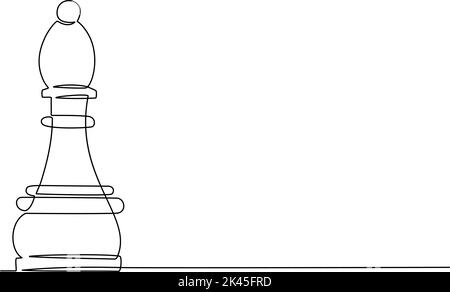 Continuous one line drawing of chess piece knight. Vector illustration Stock Vector