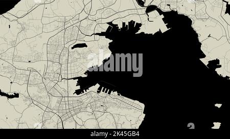 Vector map of Dalian, China. Urban city road map poster illustration. Dalian map art. Stock Vector