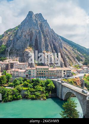 Sisteron in Provence - old town at the France Stock Photo