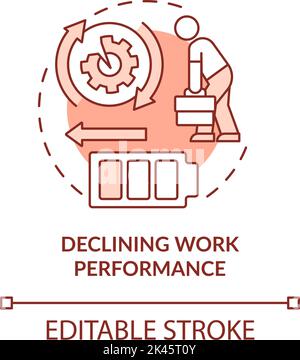 Low energy employees red concept icon Stock Vector
