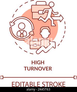 High-risk employee termination red concept icon Stock Vector