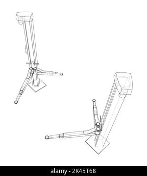 Car lift stand tower. Vector Stock Vector