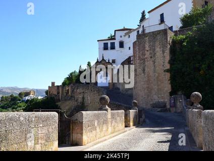 Ronda, Spain - 29 June 2012: View of the Felipe V arch in the city of Ronda Stock Photo