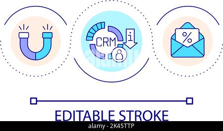 CRM system loop concept icon Stock Vector