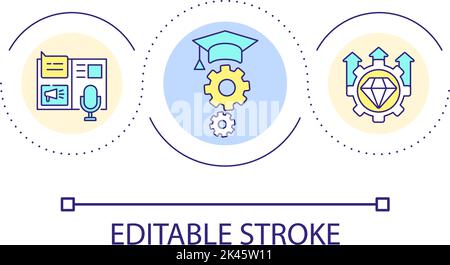 Digital education success loop concept icon Stock Vector