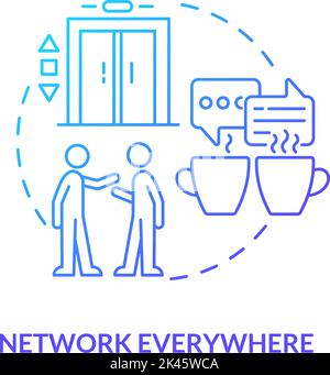 Network everywhere blue gradient concept icon Stock Vector