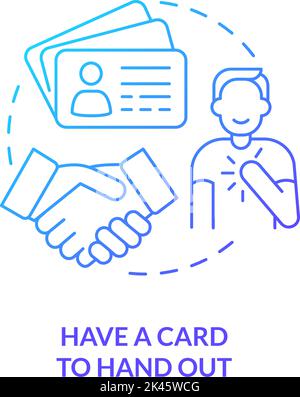 Have card to hand out blue gradient concept icon Stock Vector