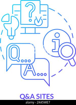 Questions and answers sites blue gradient concept icon Stock Vector