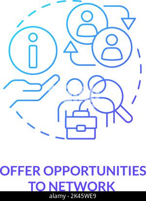Offer opportunities to network blue gradient concept icon Stock Vector