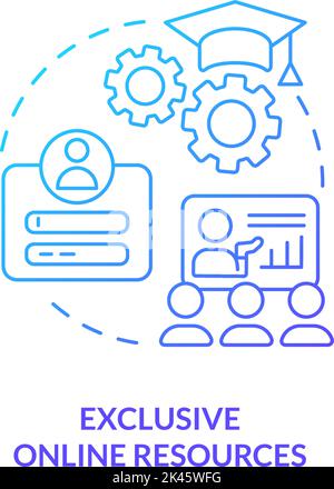 Exclusive digital resources blue gradient concept icon Stock Vector