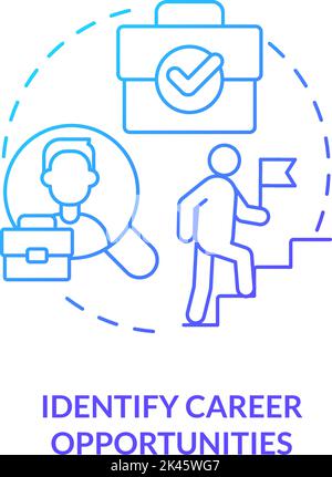 Identify career opportunities blue gradient concept icon Stock Vector