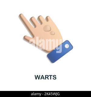 Warts icon. 3d illustration from deseases collection. Creative Warts 3d icon for web design, templates, infographics and more Stock Vector