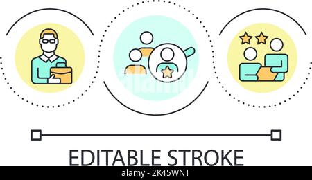 Recruiting mentees loop concept icon Stock Vector