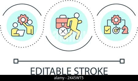 Work avoidance loop concept icon Stock Vector