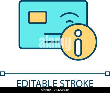 Personal plastic bank card RGB color icon Stock Vector