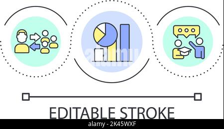 Assess mentoring program loop concept icon Stock Vector