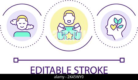 Employee self-esteem and confidence loop concept icon Stock Vector