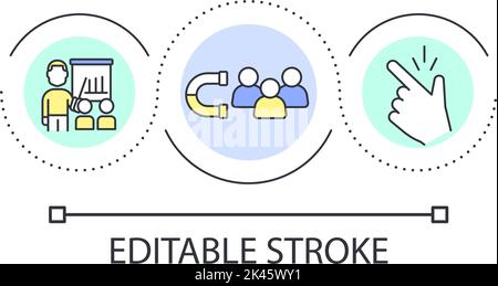Promoting mentorship program loop concept icon Stock Vector