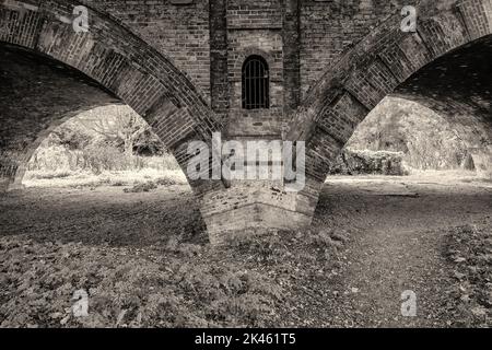 Warm tone black and white two arches Stock Photo