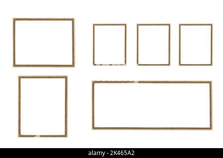 Wooden photo frames on a white background with copy space Stock Photo