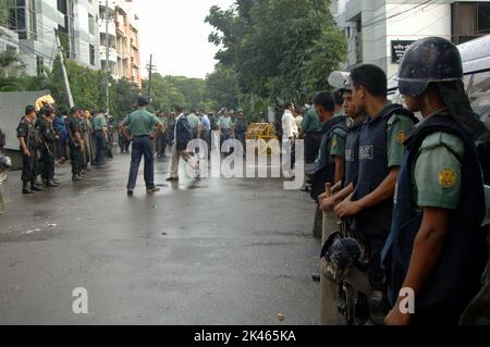 Dhaka, Bangladesh - July16, 2007: Former Prime Minister Sheikh Hasina's house was surrounded by police when she was arrested from her house in Dhanmon Stock Photo