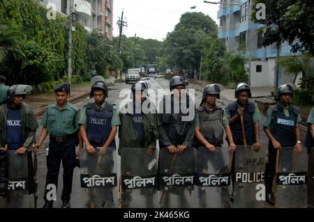 Dhaka, Bangladesh - July16, 2007: Former Prime Minister Sheikh Hasina's house was surrounded by police when she was arrested from her house in Dhanmon Stock Photo