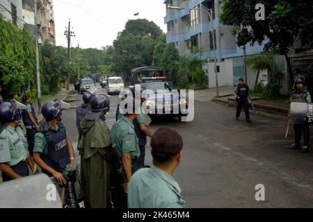 Dhaka, Bangladesh - July16, 2007: Former Prime Minister Sheikh Hasina is being taken away by police in a car after being arrested from her home in Dha Stock Photo