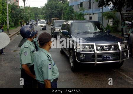 Dhaka, Bangladesh - July16, 2007: Former Prime Minister Sheikh Hasina is being taken away by police in a car after being arrested from her home in Dha Stock Photo