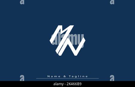 Alphabet letters Initials Monogram logo MN , NM Stock Vector