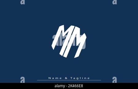 Alphabet letters Initials Monogram logo MM Stock Vector