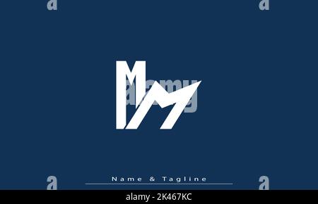 Alphabet letters Initials Monogram logo MM Stock Vector