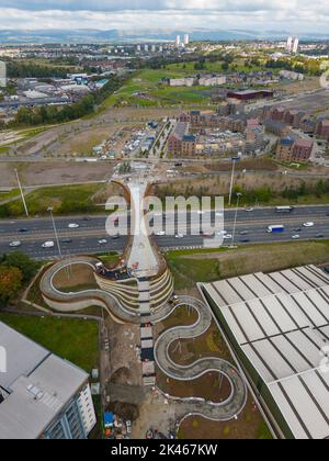 Aerial view of new housing development at Sighthill Transformational Regeneration Area (TRA) in Glasgow, Scotland, UK Stock Photo