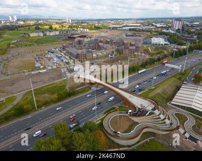 Aerial view of new housing development at Sighthill Transformational Regeneration Area (TRA) in Glasgow, Scotland, UK Stock Photo