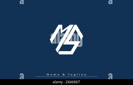 Alphabet letters Initials Monogram logo MS , SM Stock Vector