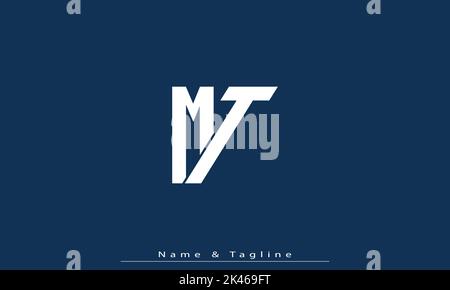 Alphabet letters Initials Monogram logo MT , TM Stock Vector