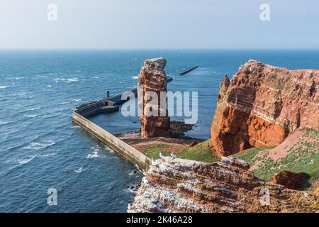 Rock formation Lange Anna on the island of Helgoland, Schleswig-Holstein, Germany Stock Photo