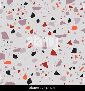 Terrazzo texture vector seamless background.  Stock Vector