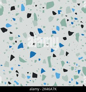 Terrazzo texture vector seamless background.  Stock Vector