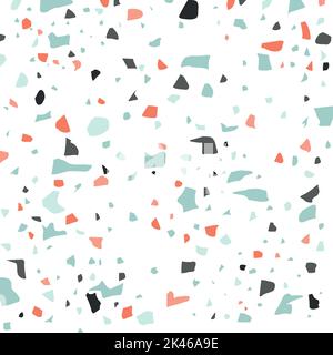 Terrazzo texture vector seamless background.  Stock Vector
