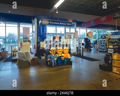 New Hartford, New York - Sep 6, 2022:Closeup View of Pep Boys Auto Parts Store Checkout Counter. Stock Photo