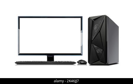 Desktop computer isolated on white. Stock Photo