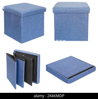 Folding pouf. Isolated on a white background. Interior element Stock Photo