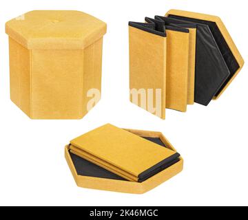 Folding pouf. Isolated on a white background. Interior element Stock Photo