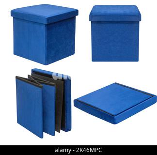 Folding pouf. Isolated on a white background. Interior element Stock Photo