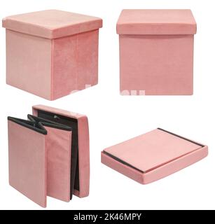 Folding pouf. Isolated on a white background. Interior element Stock Photo